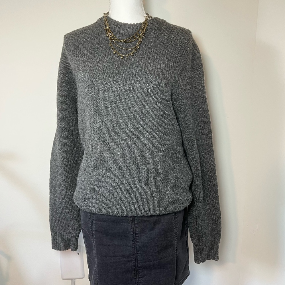L.L.Bean 100% Lambswool Crewneck Sweater Heather Gray 🐑🩶